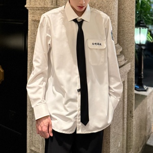 C316 CS1233 P58送领带时尚百搭DK制服班服校服情侣装长袖衬衫图片