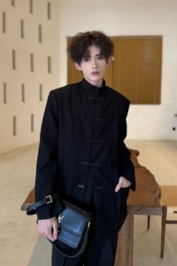 C316 XZ844 P118 春装新中式西服中山装时尚短款外套个性西装盘扣图片