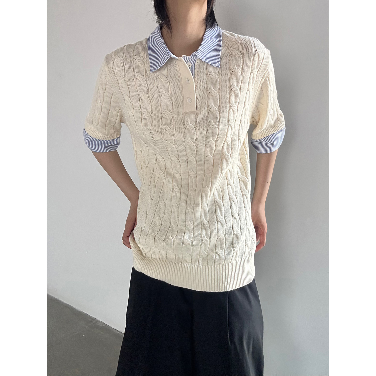 C316T8228P684色入miu感polo衫毛衣针织短袖T恤时尚tee潮,男装针织衫/毛衣,电商C316