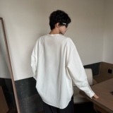 C316CS8101P68春装新款假两件衬衫黑色白色衬衣长袖松弛感，男装衬衫，电商C316
