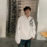 C316JK2212-1P128秋冬新款玫瑰花夹克衫时尚百搭个性短款外套，男装夹克，电商C316