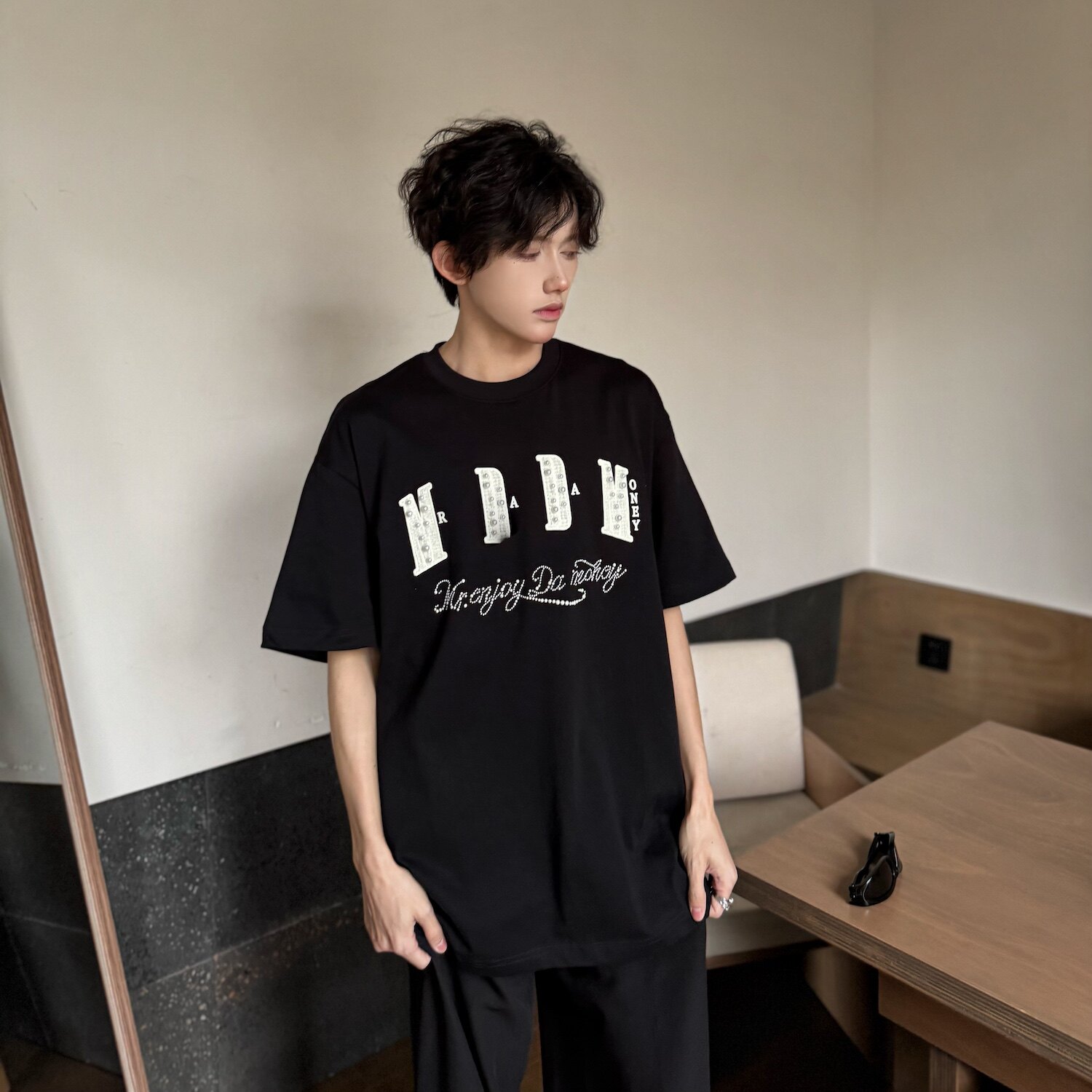 C316T8049P58夏装新款针织刺绣小香风设计时尚短袖体T恤tee,男装T恤,电商C316