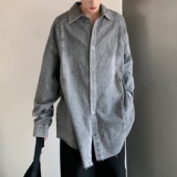 C316CS1240P88秋冬新款水泥色长袖衬衫时尚衬衣宽松水洗牛仔男，男装衬衫，电商C316