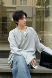 C316T1222P58秋装新款撞色拼接灰色打底衫长袖T恤tee潮休闲男装，男装T恤，电商C316