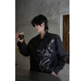 C316LFCS001P68秋装新款百搭长袖衬衫玫瑰花个性衬衣黑色时尚，男装衬衫，电商C316