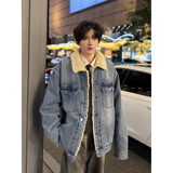 C316MY024P118秋冬新款牛仔棉衣羊羔毛领短款外套时尚保暖加厚，男装夹克，电商C316