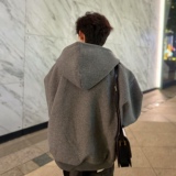 深灰色cleanfit外套男高级感痞帅秋冬季短款毛呢大衣韩版潮流夹克，男装毛呢大衣，电商C316