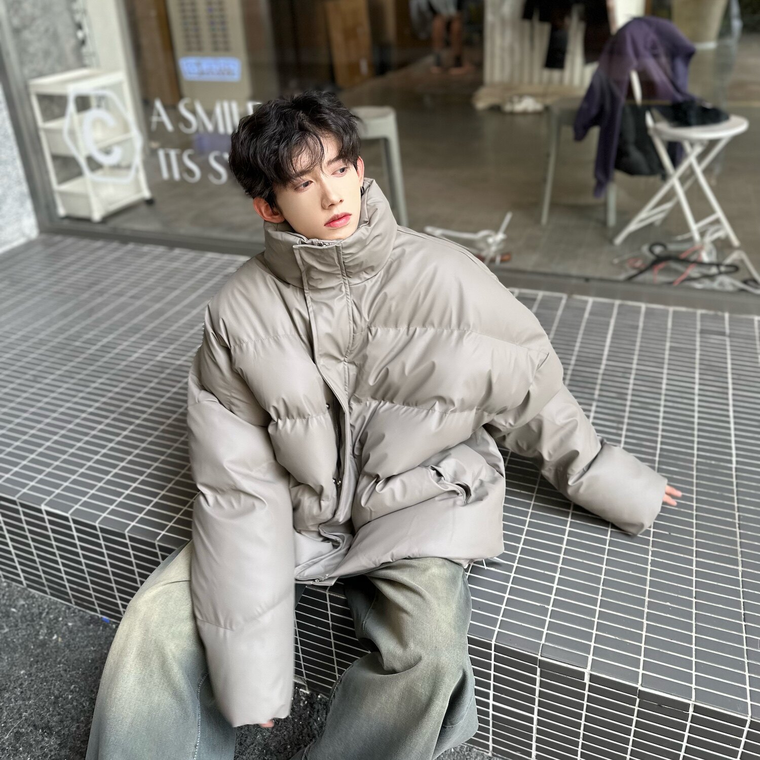 C316 MY149 P128冬装新款皮质棉衣舒服立领时尚百搭棉服袄子时尚图片