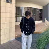 C316MY912P98冬装新款开衫毛衣时尚百搭毛衫宽松玫红色白色，男装针织衫/毛衣，电商C316
