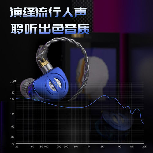 TRN拔插式双动圈低音入耳式耳机