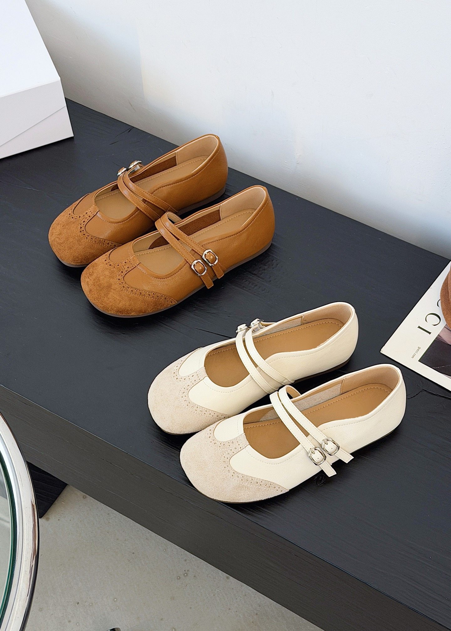 时尚玛丽珍鞋女2026春款韩版百搭浅口搭扣软底休闲鞋平底单鞋女鞋,女鞋,时尚芭蕾鞋,淘宝优惠券,粉丝福利购,淘宝优惠卷