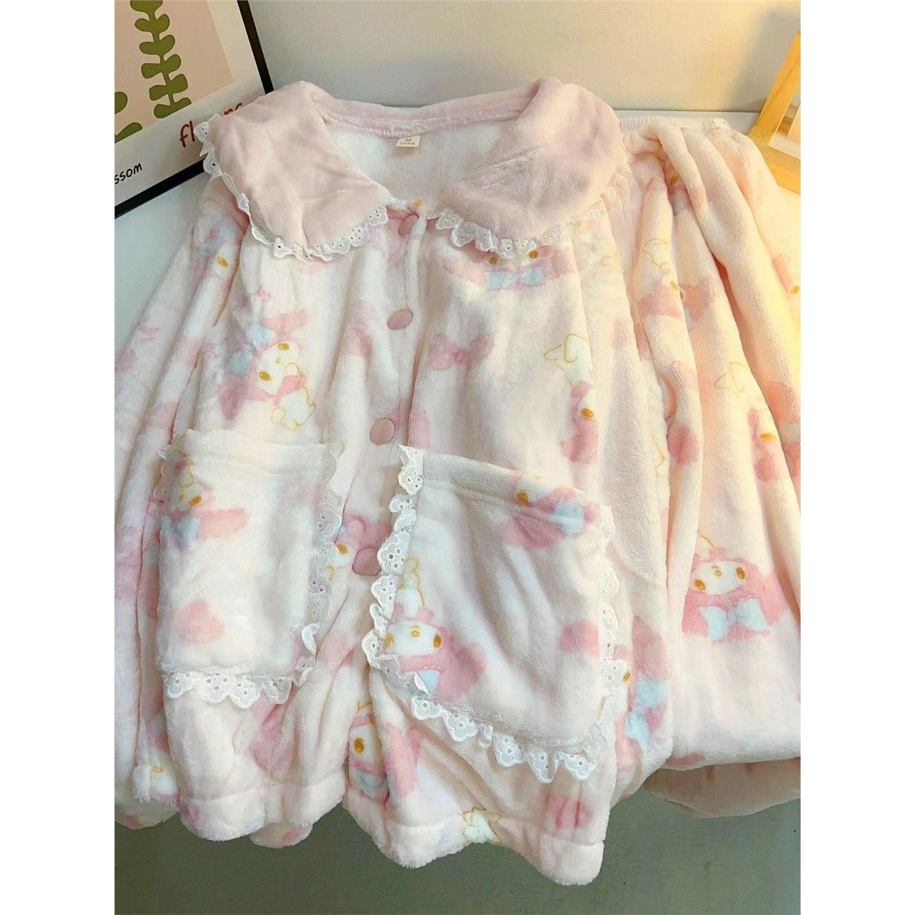 美乐蒂睡衣秋冬可爱珊瑚绒娃娃领加厚长袖甜美软妹少女家居服套装,女士内衣/男士内衣/家居服,睡衣/家居服套装,淘宝优惠券,粉丝福利购,淘宝优惠卷