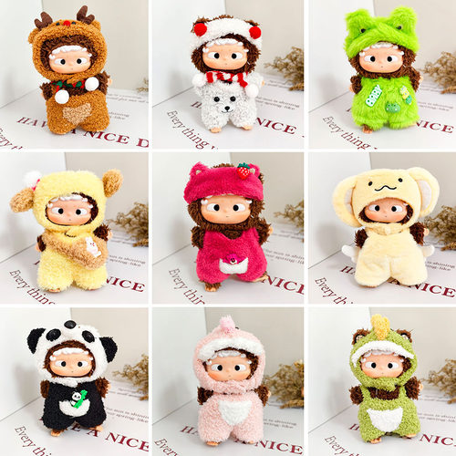 哦崽公仔饼饼青蛙雪人粉小猪套装