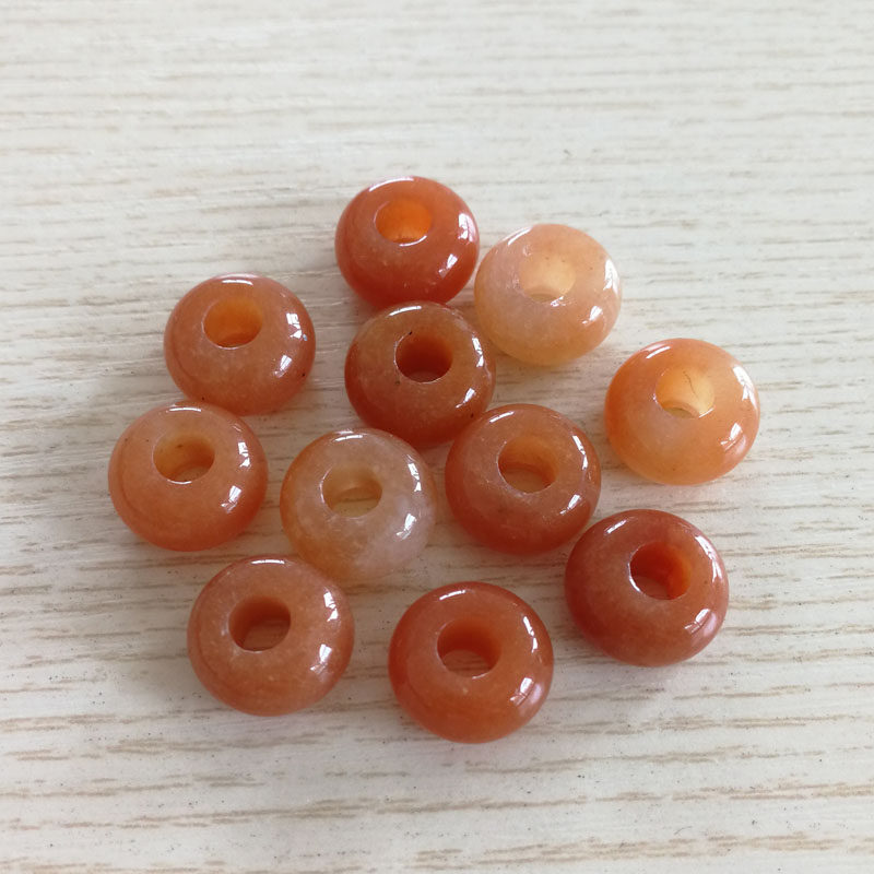 8*14MM CRYSTAL STONE LARGE HOLE BEADS DIY ROPE BEADS PINK QUARTZ AVENTURINE JADE WOVEN BEADS ACCESSORIES MATERIALS