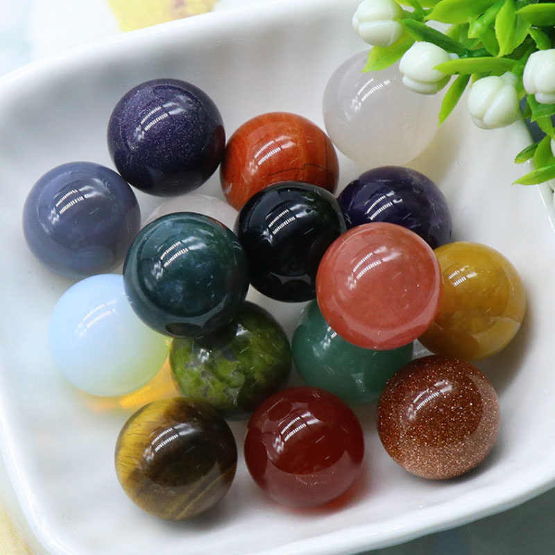천연석 16MM 비 다공성 둥근 공 자수정 타이거 아이 핑크 크리스탈 복숭아 꽃 행운 마노 DIY 공 장식 장식