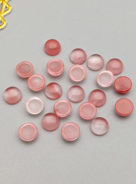 diy西瓜红宝石发簪耳环散珠戒面