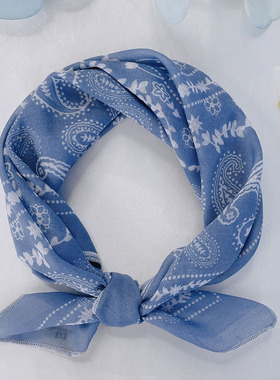 58x58cm小方巾新款腰果花棉麻围巾日系文艺装饰小领巾防晒头巾女