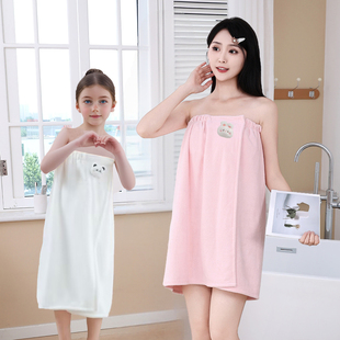 洗澡裹巾柔软比纯棉吸水浴裙 亲子可穿浴巾中大成人男女童2025新款