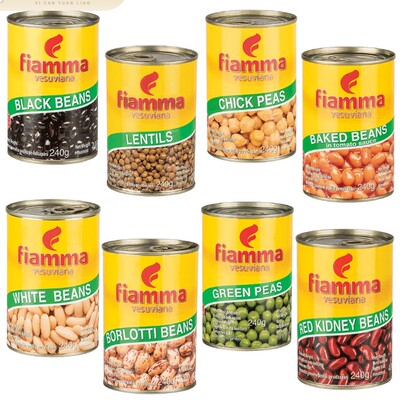 义大利进口茄汁焗豆来自Fiamma Beans的高蛋白黑豆青豌豆罐头 常