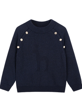 线下同款hazzys哈吉斯童装女童毛衣2021含羊毛线衣HZPDGD33CW216