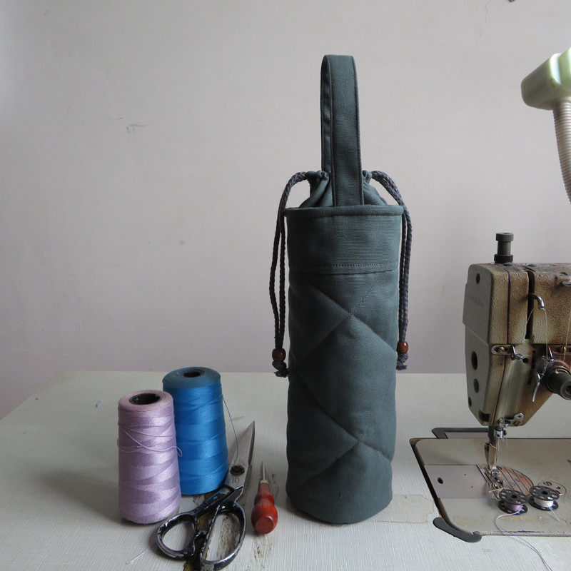 手工自制环保手提拎牛津帆布保温杯杯套保护套750ml通用大号防摔