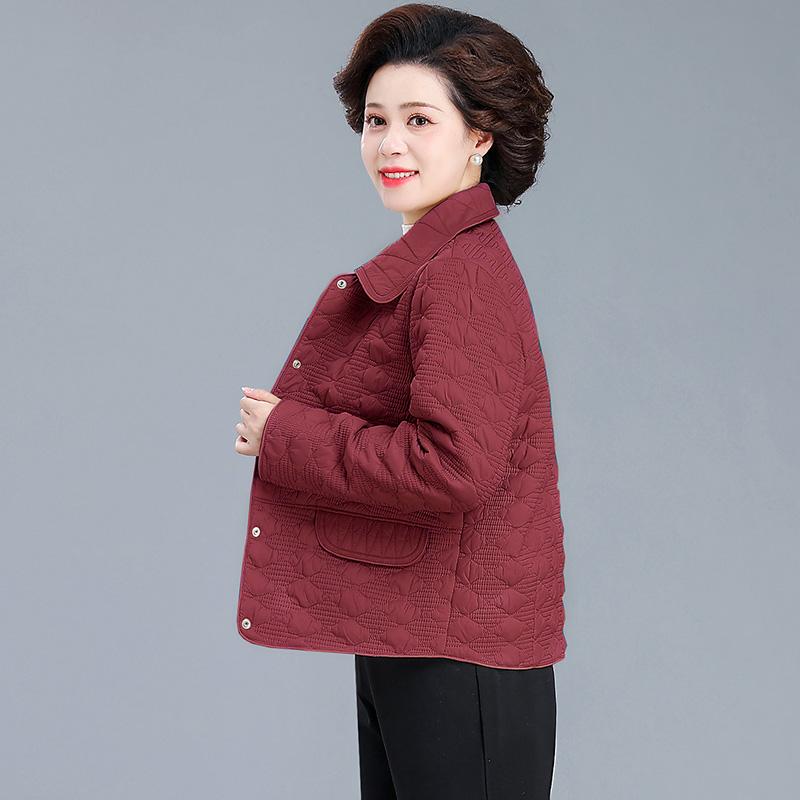 妈妈秋冬装羽绒棉服2024新款气质短款中老年冬季外套轻薄保暖棉衣