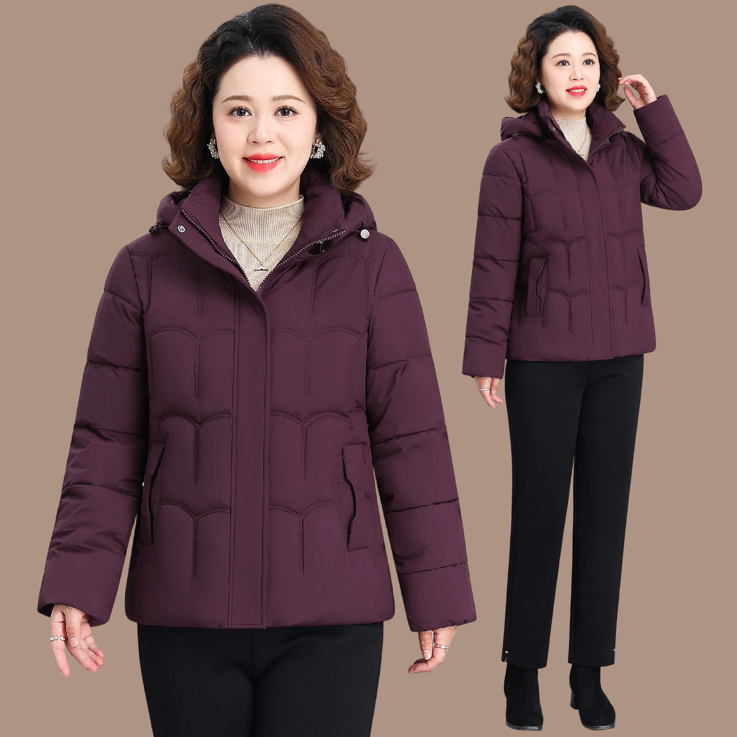 高档气质羽绒棉服女2026冬季新款韩版时尚简约修身显瘦大码外套女
