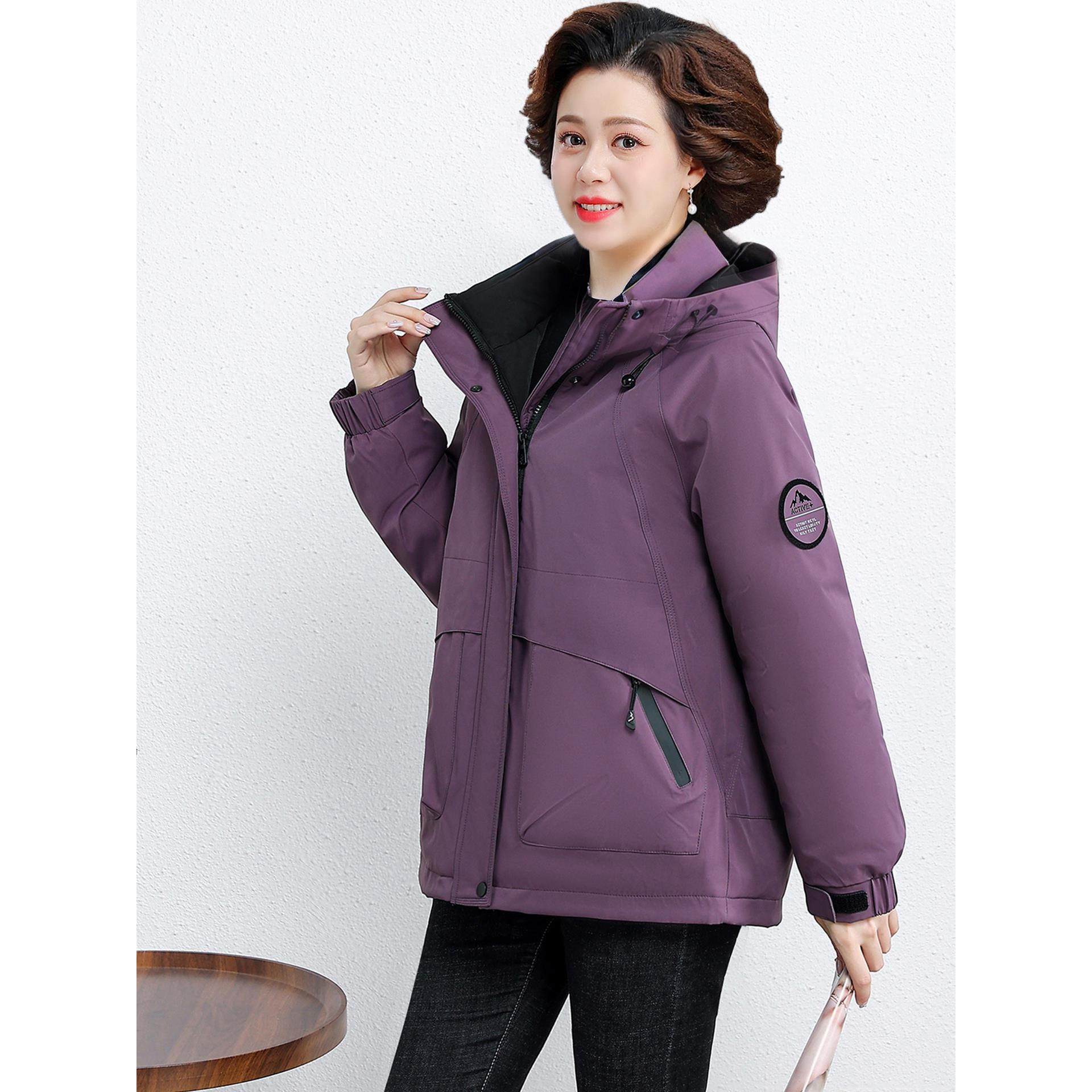 妈妈冬装派克服中长款洋气中老年女秋冬款外套加厚今年爆款冲锋衣