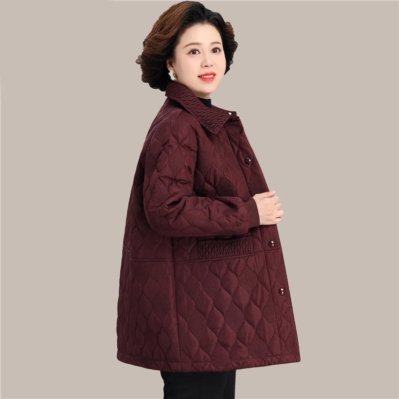 2026妈妈春秋夹棉外套中长款棉服大码中老年人秋冬装轻薄奶奶棉衣