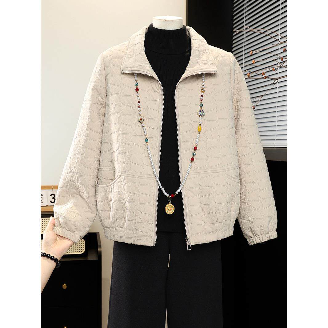 40岁妈妈春装外套薄款洋气中老年女装春秋夹克短款贵夫人上衣