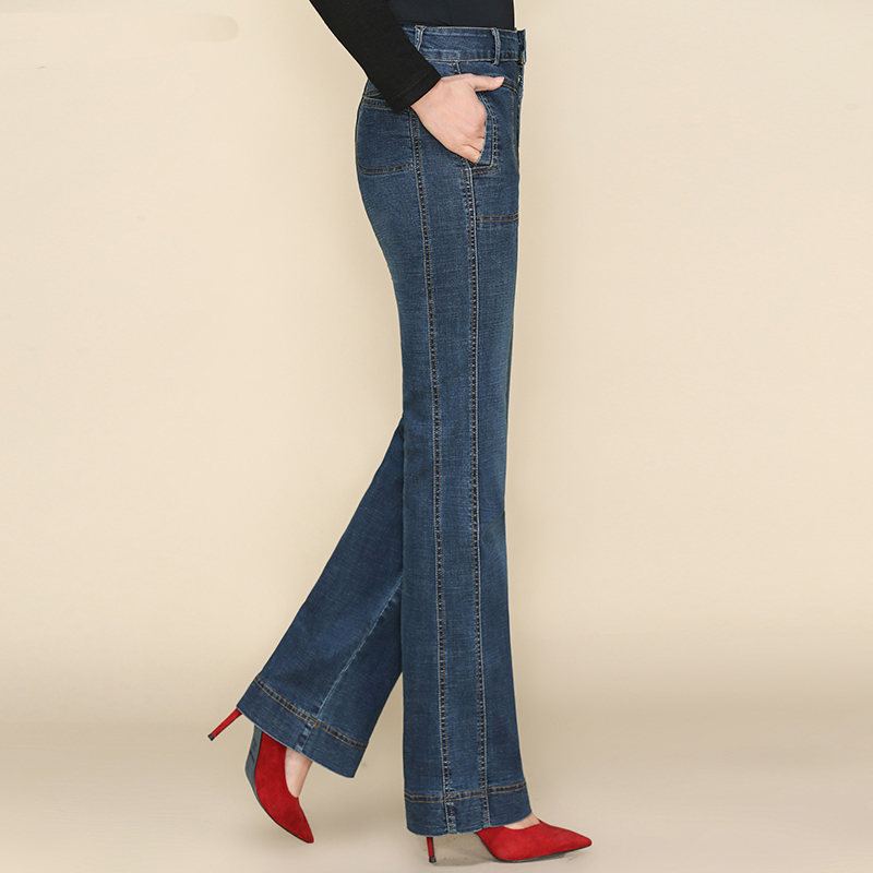 妈妈春装长裤子2025新款中年人春秋高腰时尚直筒牛仔裤中老年女裤