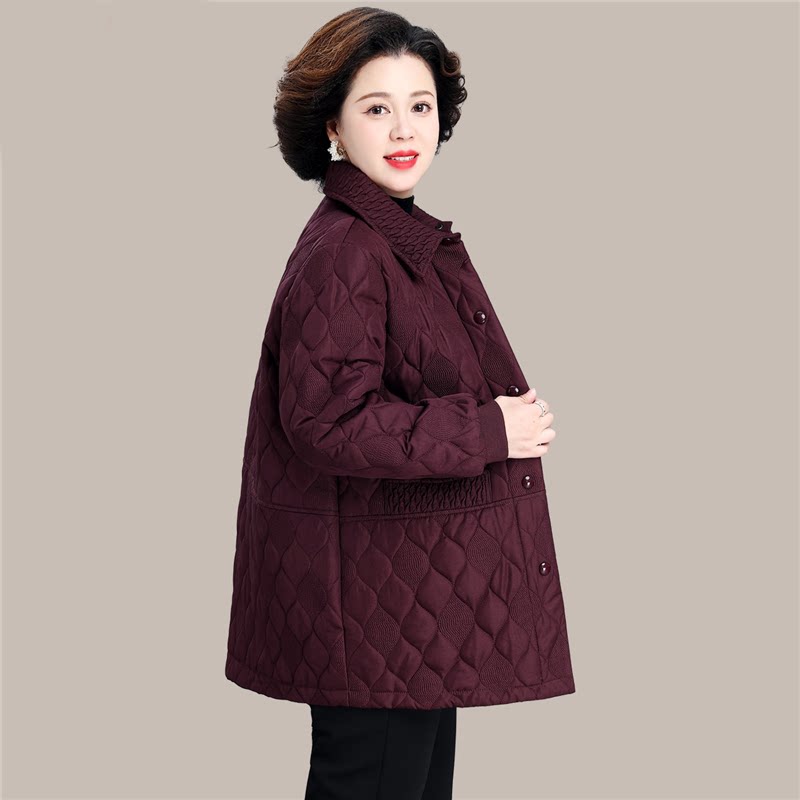 2026妈妈春秋夹棉外套中长款棉服大码中老年人秋冬装轻薄奶奶棉衣