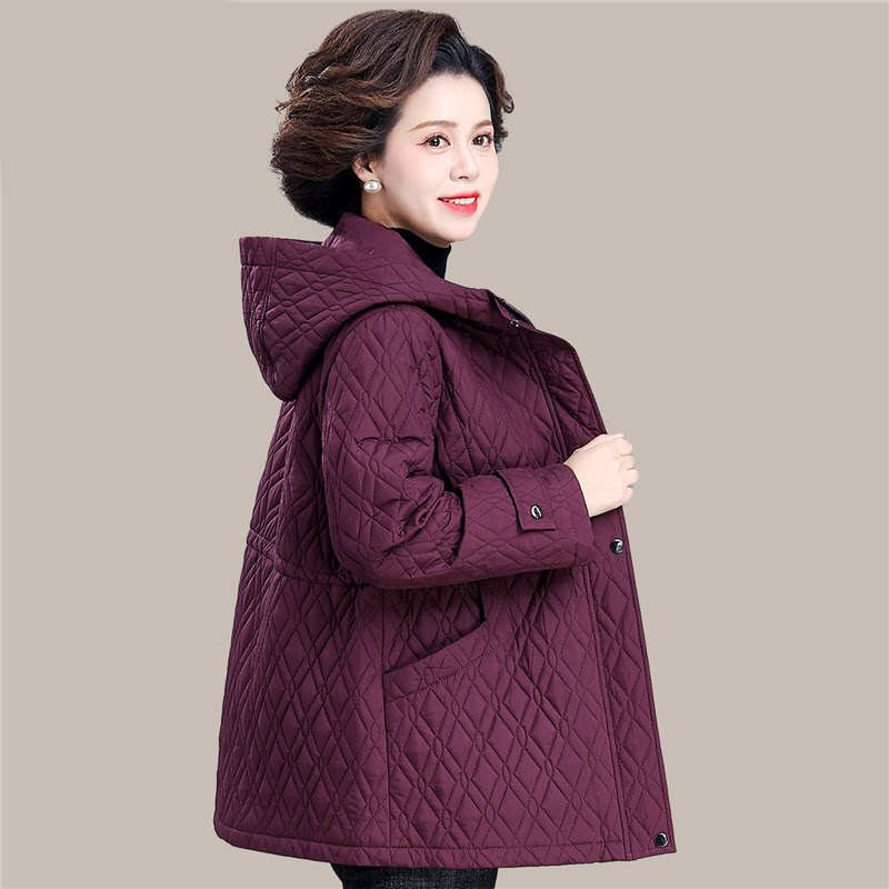 中老年妈妈羽绒棉服大码冬装外套2026新款阔太太秋冬季轻薄棉衣女