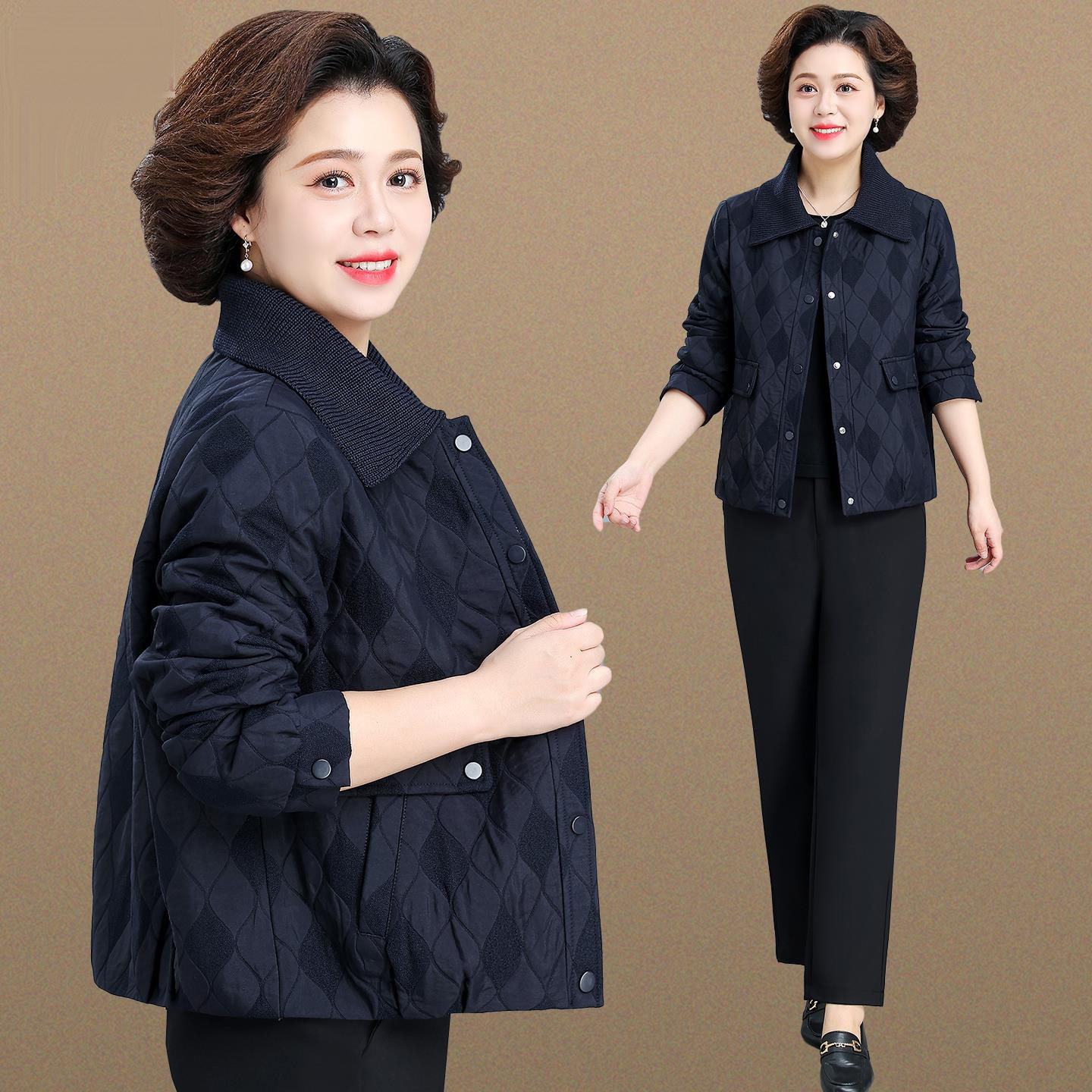 妈妈洋气高贵上衣休闲春装夹克2026新款春秋季中老年妇女洋气外套