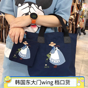 小清新刺繡女包韓國東大門wing檔口時尚 可愛花裙女孩托特包手提包