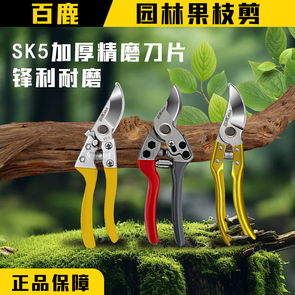 百鹿专业级果枝剪/园艺剪/修剪树枝专用剪刀