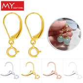 整套925纯银小圆法式 耳钩弹簧扣简约耳坠耳饰配件手工制作吊坠扣