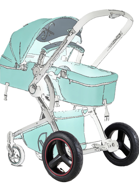 VIKI威凯S300婴儿车配件前轮后轮轮子内胎外胎原装正品280X65-203