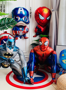 复仇者联盟铝膜气球 钢铁侠超人美国队长盾牌卡通英雄铝箔气球