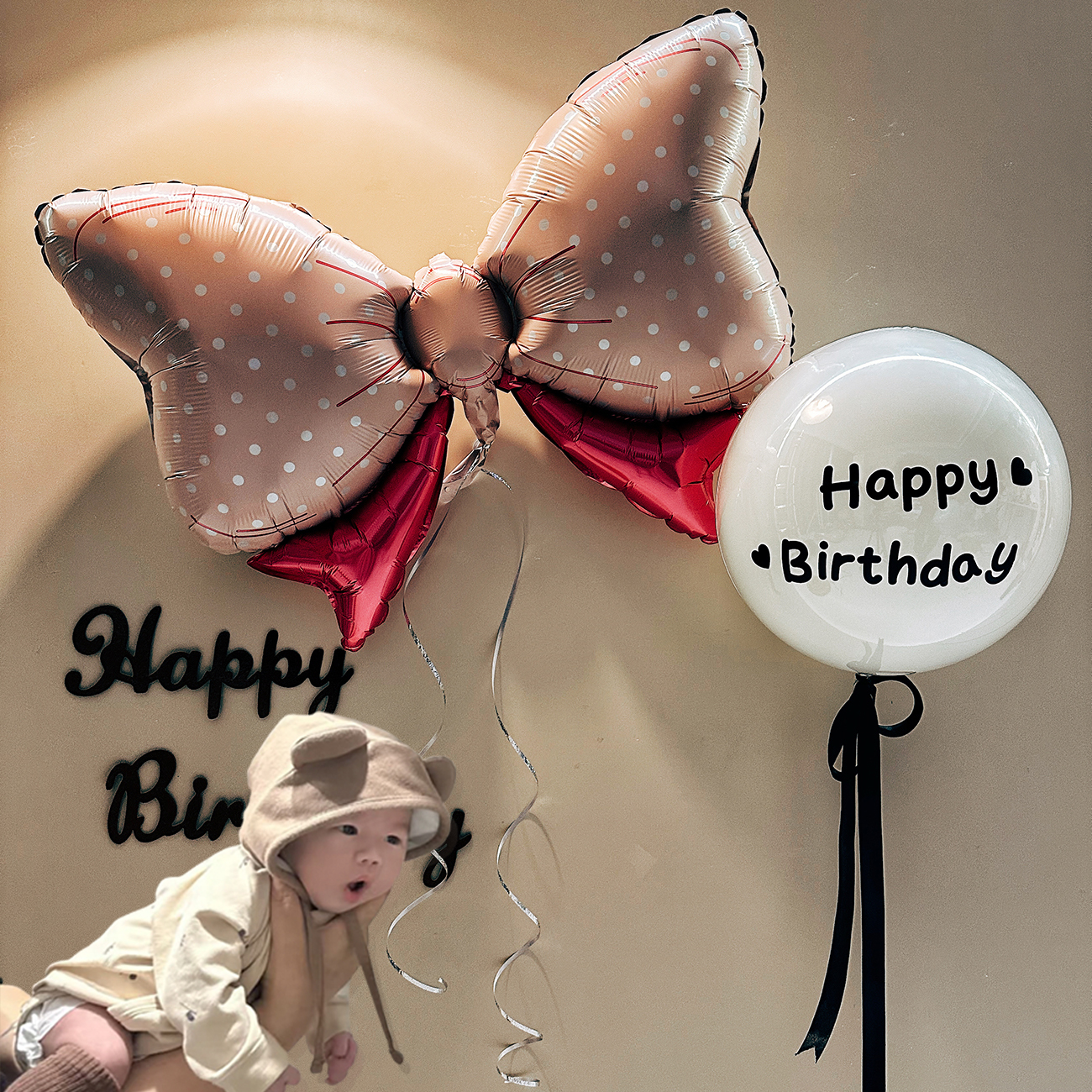 男女孩周岁满月拍照道具布置场景