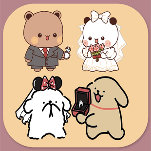 线条小狗布布一二蜡笔小新KT板派对装扮背景墙桌摆