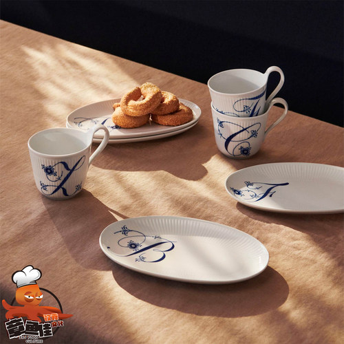 皇家哥本哈根瓷字母手工咖啡杯