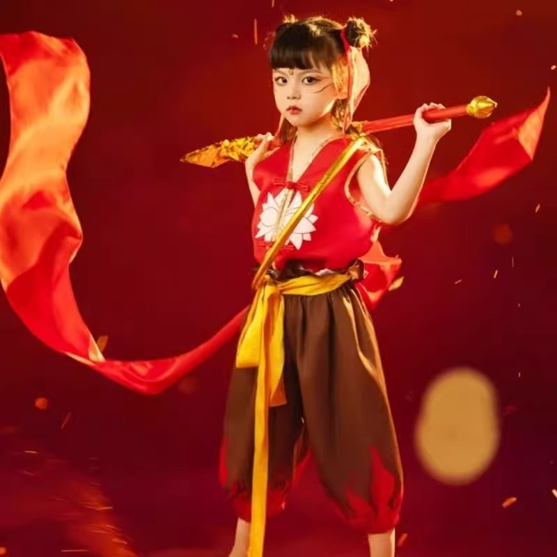 哪吒之魔童cos服装男女童演出服