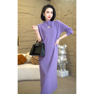百搭服装 时尚 针织连衣裙子7088 洋气休闲轻奢气场女装 女士新款