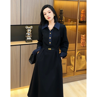 思桐【冬日赫本】加绒洋气气质连衣裙秋冬高级感中长裙931