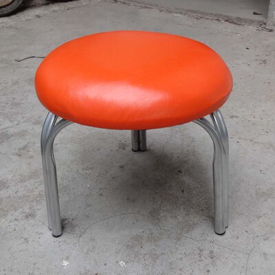 橘皮小铁凳子金属三脚圆凳软面木质小板凳压缩凳子海绵软面家居凳