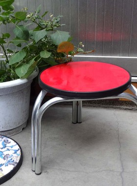 红凳加厚钢筋凳子时三脚凳彩凳餐凳塑料凳实木凳子钢管铁圆凳包邮