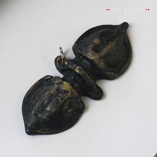 藏地黑漆古老天铁托甲金刚杵配饰挂件项坠腰挂佛珠搭配元素