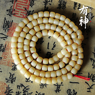 尾货清仓经典款式黄润藏式直筒桶珠鼓珠驼骨佛珠念珠108颗8.5mm