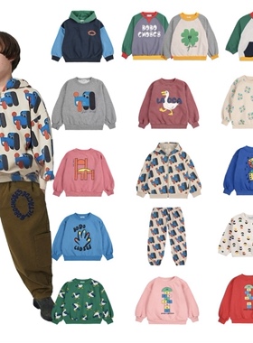 2025秋冬新款Bobo儿童加绒长袖卫衣卫裤套装BC男女童连帽外套上衣